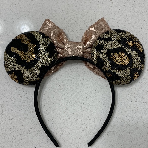 Minnie Mouse Ears Leopard Sequin Headband - Picture 7 of 7